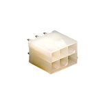 Molex Mini-Fit Jr. Series Vertical Through Hole PCB Header, 6 Contact(s), 4.2mm Pitch, 2 Row(s), Shrouded