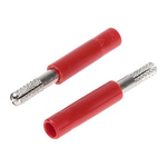 Staubli Red, Male to Female Test Connector Adapter With Brass contacts and Nickel Plated - Socket Size: 4mm