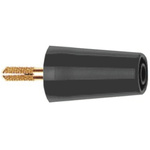 Staubli Black, Male to Female Test Connector Adapter With Brass contacts and Gold Plated - Socket Size: 4mm