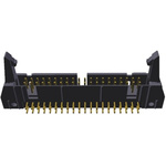 TE Connectivity AMP-LATCH Series Right Angle Through Hole PCB Header, 40 Contact(s), 2.54mm Pitch, 2 Row(s), Shrouded