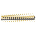 Samtec TD Series Straight Through Hole Pin Header, 32 Contact(s), 2.54mm Pitch, 2 Row(s), Unshrouded