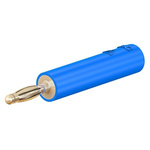 Staubli Blue, Male to Female Test Connector Adapter With Brass contacts and Gold Plated - Socket Size: 4mm