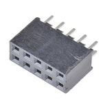 Samtec SQT Series Straight Through Hole Mount PCB Socket, 10-Contact, 2-Row, 2mm Pitch, Solder Termination