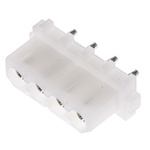 TE Connectivity Commercial MATE-N-LOK Series Straight Through Hole Mount PCB Socket, 4-Contact, 1-Row, 5.08mm Pitch,