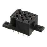 Souriau SMS Series Straight PCB Mount PCB Socket, 12-Contact, 4-Row, 5.08mm Pitch, Solder Termination