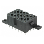 Souriau SMS Series Straight PCB Mount PCB Socket, 24-Contact, 4-Row, 5.08mm Pitch, Solder Termination