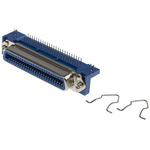 RS PRO Right Angle Through Hole Mount PCB Socket, 50-Contact, 2.16mm Pitch, Solder Termination