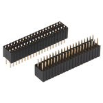 RS PRO Straight Through Hole Mount PCB Socket, 40-Contact, 2-Row, 1.27mm Pitch, Solder Termination