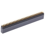 Samtec ESQ Series Straight Through Hole Mount PCB Socket, 64-Contact, 2-Row, 2.54mm Pitch, Solder Termination