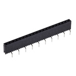 Samtec Straight Through Hole Mount PCB Socket, 20-Contact, 1-Row, 2.54mm Pitch, Solder Termination