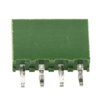 TE Connectivity AMPMODU HV100 Series Straight Through Hole Mount PCB Socket, 4-Contact, 1-Row, 2.54mm Pitch, Solder