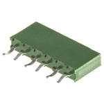 TE Connectivity AMPMODU HV100 Series Straight Through Hole Mount PCB Socket, 6-Contact, 1-Row, 2.54mm Pitch, Solder