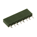 TE Connectivity AMPMODU HV100 Series Straight Through Hole Mount PCB Socket, 8-Contact, 1-Row, 2.54mm Pitch, Solder