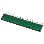 TE Connectivity AMPMODU HV100 Series Straight Through Hole Mount PCB Socket, 16-Contact, 1-Row, 2.54mm Pitch, Solder