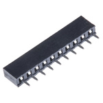 HARWIN Straight Through Hole Mount PCB Socket, 10-Contact, 1-Row, 2mm Pitch, Solder Termination