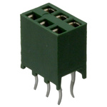 TE Connectivity AMPMODU HV100 Series Straight Through Hole Mount PCB Socket, 6-Contact, 2-Row, 2.54mm Pitch, Solder