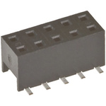 Amphenol Communications Solutions Straight Surface Mount PCB Socket, 6-Contact, 2-Row, 2mm Pitch, Solder Termination