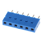 Amphenol Communications Solutions Dubox Series Straight Through Hole Mount PCB Socket, 6-Contact, 1-Row, 2.54mm Pitch,