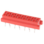 TE Connectivity Micro-MaTch Series Straight Through Hole Mount PCB Socket, 14-Contact, 2-Row, 2.54mm Pitch, Solder