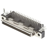 TE Connectivity CHAMP Series Right Angle Through Hole Mount PCB Socket, 68-Contact, 1.6mm Pitch, Solder Termination