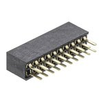 HARWIN Straight Through Hole Mount PCB Socket, 20-Contact, 2-Row, 1.27mm Pitch, Solder Termination