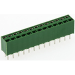 TE Connectivity AMPMODU HV100 Series Straight Through Hole Mount PCB Socket, 26-Contact, 2-Row, 2.54mm Pitch, Solder