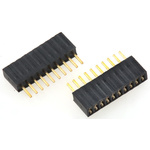 HARWIN Straight Through Hole Mount PCB Socket, 10-Contact, 1-Row, 1.27mm Pitch, Solder Termination