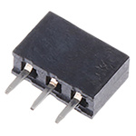 HARWIN Straight Through Hole Mount PCB Socket, 3-Contact, 1-Row, 2mm Pitch, Solder Termination