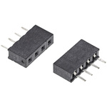 HARWIN Straight Through Hole Mount PCB Socket, 4-Contact, 1-Row, 2mm Pitch, Solder Termination