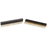 HARWIN Straight Through Hole Mount PCB Socket, 64-Contact, 2-Row, 2.54mm Pitch, Press-In Termination