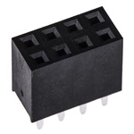 HARWIN Straight Through Hole Mount PCB Socket, 8-Contact, 2-Row, 2.54mm Pitch, Solder Termination