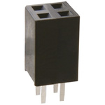 HARWIN Straight Through Hole Mount PCB Socket, 4-Contact, 2-Row, 2.54mm Pitch, Solder Termination