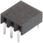 HARWIN Right Angle Through Hole Mount PCB Socket, 3-Contact, 1-Row, 2.54mm Pitch, Solder Termination