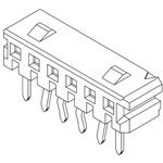 Molex Right Angle Through Hole Mount PCB Socket, 10-Contact, 1-Row, 2mm Pitch, Solder Termination