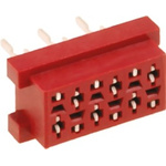 Amphenol TMM Series Straight Through Hole Mount PCB Socket, 6-Contact, 2-Row, 1.27mm Pitch, Solder Termination