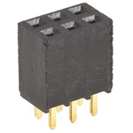 Samtec SSQ Series Straight Through Hole Mount PCB Socket, 6-Contact, 2-Row, 2.54mm Pitch, Solder Termination