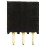Samtec SSQ Series Straight Through Hole Mount PCB Socket, 3-Contact, 1-Row, 2.54mm Pitch, Solder Termination