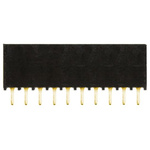 Samtec SSQ Series Straight Through Hole Mount PCB Socket, 10-Contact, 1-Row, 2.54mm Pitch, Solder Termination