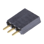 Samtec SSW Series Straight Through Hole Mount PCB Socket, 3-Contact, 1-Row, 2.54mm Pitch, Solder Termination