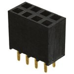 Samtec SSW Series Straight Through Hole Mount PCB Socket, 8-Contact, 2-Row, 2.54mm Pitch, Solder Termination