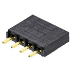 Samtec SSW Series Straight Through Hole Mount PCB Socket, 4-Contact, 1-Row, 2.54mm Pitch, Solder Termination