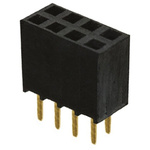 Samtec SSW Series Straight Through Hole Mount PCB Socket, 8-Contact, 2-Row, 2.54mm Pitch, Solder Termination