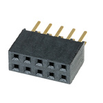Samtec SSW Series Straight Through Hole Mount PCB Socket, 10-Contact, 2-Row, 2.54mm Pitch, Solder Termination