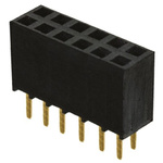 Samtec SSW Series Straight Through Hole Mount PCB Socket, 12-Contact, 2-Row, 2.54mm Pitch, Solder Termination