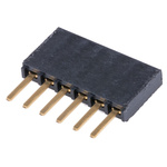 Samtec SSW Series Straight Through Hole Mount PCB Socket, 6-Contact, 1-Row, 2.54mm Pitch, Solder Termination