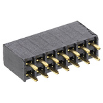 Samtec SSW Series Straight Through Hole Mount PCB Socket, 14-Contact, 2-Row, 2.54mm Pitch, Solder Termination