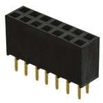 Samtec SSW Series Straight Through Hole Mount PCB Socket, 14-Contact, 2-Row, 2.54mm Pitch, Solder Termination