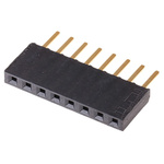 Samtec SSW Series Straight Through Hole Mount PCB Socket, 8-Contact, 1-Row, 2.54mm Pitch, Solder Termination