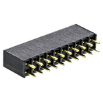 Samtec SSW Series Straight Through Hole Mount PCB Socket, 20-Contact, 2-Row, 2.54mm Pitch, Solder Termination