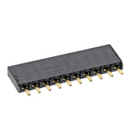 Samtec SSW Series Straight Through Hole Mount PCB Socket, 10-Contact, 1-Row, 2.54mm Pitch, Solder Termination